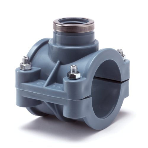 40mm klemaanboorzadel met 1x binnendraad 3/4 aansluiting