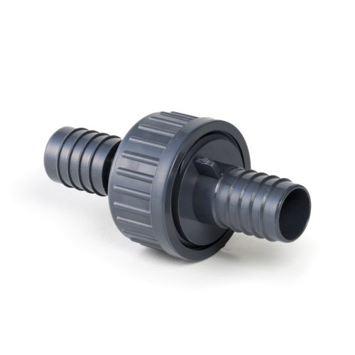 Grijs plasticen terugslagklep voor afvoerslang waterontharder