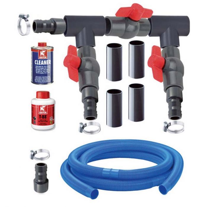 AquaSphere Warmtepomp bypass basis met getoonde toebehoren